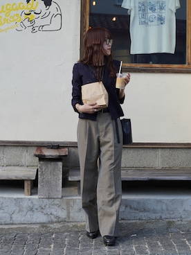 「ALDEN（オールデン）のアイテム」を使った、𝚛𝚒𝚜𝚊さん（レディース・161cm）の春コーディネート