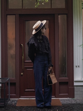 「アイテム（かごバッグ）」を使った、𝚛𝚒𝚜𝚊さん（レディース・161cm）の夏コーディネート