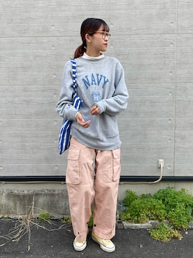 「R&D.M.Co OLDMAN’S TAILOR（オールドマンズテイラー）のアイテム（バッグ）」を使った、𝚛𝚒𝚜𝚊さん（レディース・161cm）の秋コーディネート