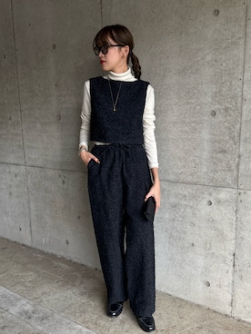「アイテム（ベスト）」を使った、𝚛𝚒𝚜𝚊さん（レディース・161cm）の秋コーディネート