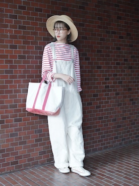 「WEARyouthコーデ」｜「アイテム（オールインワン・サロペット）」を使った、𝚛𝚒𝚜𝚊さん（レディース・161cm）の春コーディネート