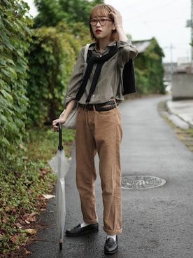 「SUNSHINE+CLOUD（サンシャインクラウド）のアイテム」を使った、𝚛𝚒𝚜𝚊さん（レディース・161cm）の秋コーディネート