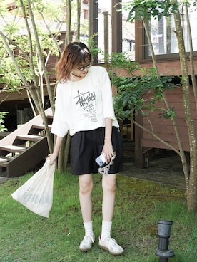 「COMOLI（コモリ）のアイテム」を使った、𝚛𝚒𝚜𝚊さん（レディース・161cm）の夏コーディネート