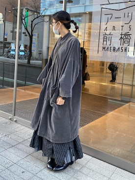 「R&D.M.Co OLDMAN’S TAILOR（オールドマンズテイラー）のアイテム（ジャケット/アウター）」を使った、𝚛𝚒𝚜𝚊さん（レディース・161cm）の秋コーディネート