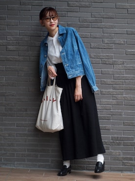 「AURALEE（オーラリー）のアイテム」を使った、𝚛𝚒𝚜𝚊さん（レディース・161cm）の秋コーディネート