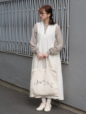 「susuri（ススリ）のアイテム」を使った、𝚛𝚒𝚜𝚊さん（レディース・161cm）の春コーディネート