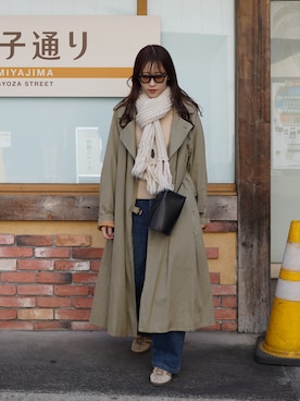 「BURBERRY（バーバリー）のアイテム」を使った、𝚛𝚒𝚜𝚊さん（レディース・161cm）の冬コーディネート