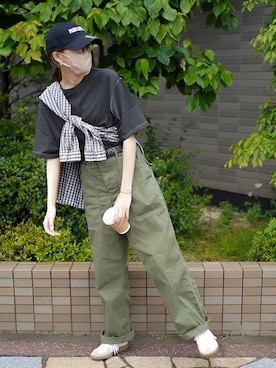 「yoko sakamoto（ヨーコサカモト）のアイテム」を使った、𝚛𝚒𝚜𝚊さん（レディース・161cm）の春コーディネート
