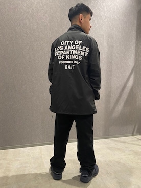 「BAIT（ベイト）の【2109_BAT】BAIT DEPARTMENT COACH JACKET 216-BAT-JKT-001（ナイロンジャケット）」を使った、Atsushiさん（メンズ・158cm）の秋コーディネート