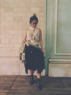 「通勤穿搭」｜「アイテム（ブーツ）」を使った、Stephany Ipさん（レディース・158cm）の秋コーディネート