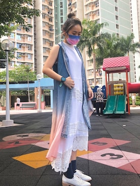 「ROCOCO（ロココ）のアイテム」を使った、Stephany Ipさん（レディース・158cm）の秋コーディネート