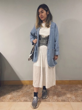 「ROCOCO（ロココ）のアイテム」を使った、Stephany Ipさん（レディース・158cm）の冬コーディネート