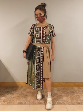 「initial（イニシャル）のアイテム（ワンピース/ドレス）」を使った、Stephany Ipさん（レディース・158cm）の秋コーディネート