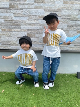 「アイテム（キャップ）」を使った、KAI★AO☺︎さん（キッズ・100cm）の夏コーディネート