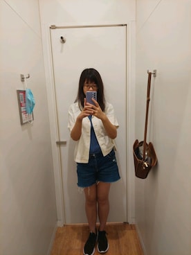 「UNIQLO（ユニクロ）のアイテム（テーラードジャケット、ホワイト系）」を使った、tofu and eggさん（レディース・168cm）の夏コーディネート