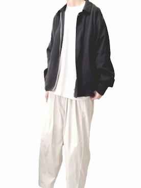 「秋先取りコーデ」｜「アイテム（カバーオール）」を使った、Keyさん（メンズ・170cm）の夏コーディネート