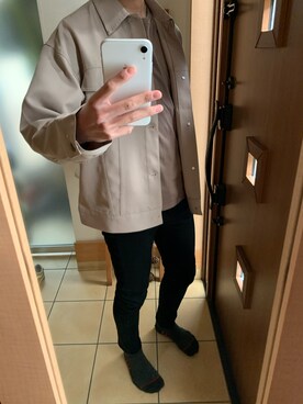 「coen（コーエン）のアイテム（ノーカラージャケット）」を使った、Toaru gakuseiさん（メンズ・175cm）の春コーディネート