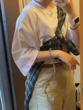 「UNIQLO U」｜ゆりさん（レディース・159cm）の夏コーディネート