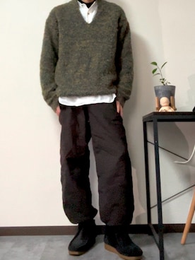 「nest Robe（ネストローブ）のアイテム（パンツ）」を使った、araziokunさん（メンズ・173cm）の冬コーディネート
