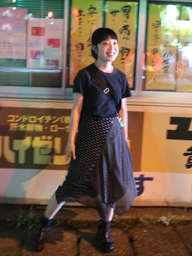 「アイテム（Tシャツ/カットソー）」を使った、夏海さん（レディース・154cm）の夏コーディネート