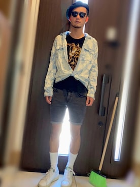 「Guess（ゲス）のアイテム（シャツ/ブラウス）」を使った、Lil' 44さん（メンズ・175cm）の夏コーディネート