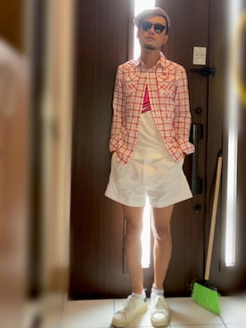 「ハンチング」｜「アイテム（タンクトップ）」を使った、Lil' 44さん（メンズ・175cm）の夏コーディネート