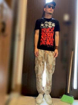 キャップを使った 迷彩柄 のメンズ人気ファッションコーディネート Wear