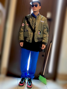 「BAPESTA（ベイプスタ）のアイテム」を使った、Lil' 44さん（メンズ・175cm）の冬コーディネート