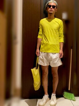 「And A（アンドエー）のアイテム（トップス）」を使った、Lil' 44さん（メンズ・175cm）の夏コーディネート