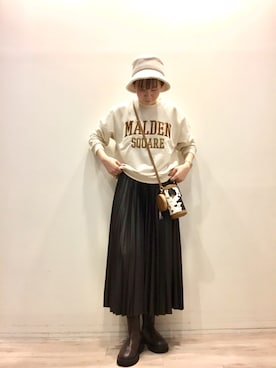 「DRESKIP（ドレスキップ）のアイテム（ハット）」を使った、うみちゃんさん（レディース・165cm）の秋コーディネート