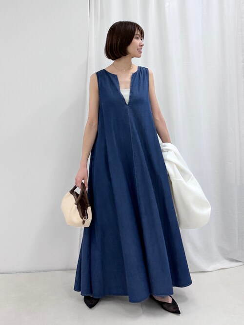 セール】【RM denim】ロング丈テンセルデニムワンピース（ワンピース