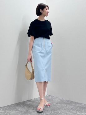 「NOLLEY’S（ノーリーズ）のストラップサンダル（サンダル）」を使った、nol kawanoさん（レディース・162cm）の夏コーディネート