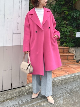 「NOLLEY’S（ノーリーズ）のアイテム（ダッフルコート）」を使った、nol kawanoさん（レディース・162cm）の冬コーディネート
