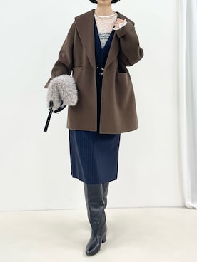 「アイテム（ジャンパースカート）」を使った、nol fujiwaraさん（レディース・167cm）の秋コーディネート