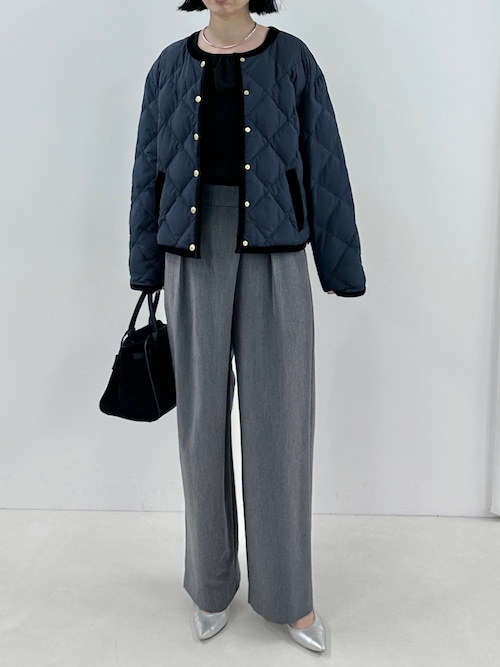 セール】【TAION×LIMONTA】別注ベロアパイピングショートダウン