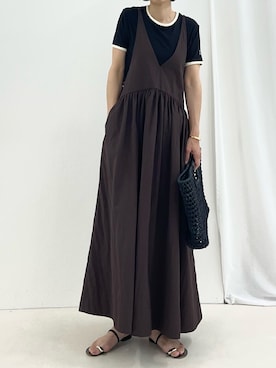 「ブラウンワンピース」｜nol fujiwaraさん（レディース・167cm）の春コーディネート