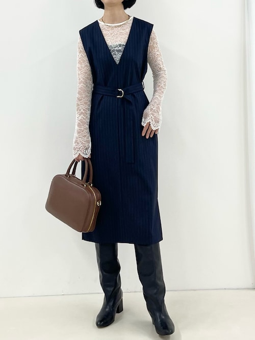 セール】ウォッシャブルベルト付きジャンスカ（ジャンパースカート