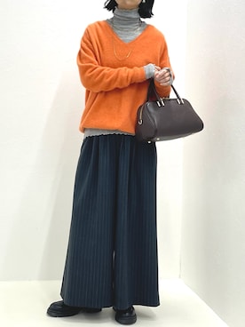 「タートルネック」｜「アイテム（その他シューズ）」を使った、nol fujiwaraさん（レディース・167cm）の冬コーディネート