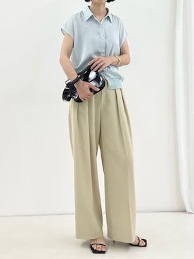 「NOLLEY’S Sophi（ノーリーズソフィ）のアイテム（パンツ）」を使った、nol fujiwaraさん（レディース・167cm）の夏コーディネート