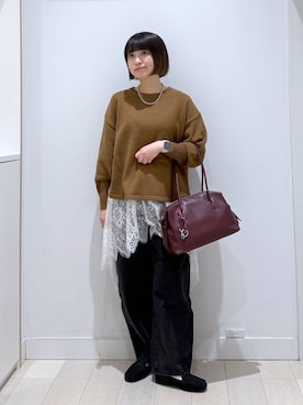 「アイテム（モカシン/デッキシューズ）」を使った、mnk1018さん（レディース・158cm）の冬コーディネート