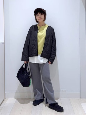 「おでかけ」｜「アイテム（スウェット）」を使った、mnk1018さん（レディース・158cm）の秋コーディネート