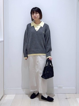 「アイテム（モカシン/デッキシューズ）」を使った、mnk1018さん（レディース・158cm・20代）の冬コーディネート