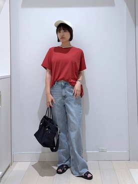 「着痩せ」｜「アイテム（キャップ）」を使った、mnk1018さん（レディース・158cm）の夏コーディネート