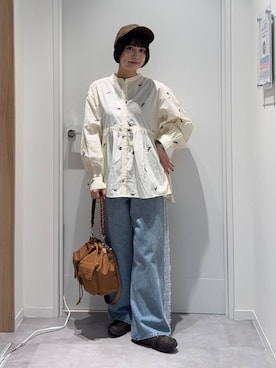 「GLOBAL WORK（グローバルワーク）のアイテム（キャップ）」を使った、mnk1018さん（レディース・158cm）の秋コーディネート