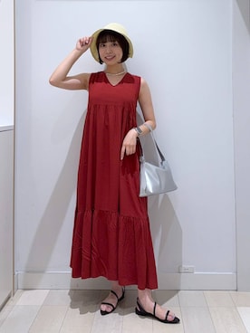 「着痩せ」｜「アイテム（ワンピース/ドレス）」を使った、mnk1018さん（レディース・158cm）の夏コーディネート