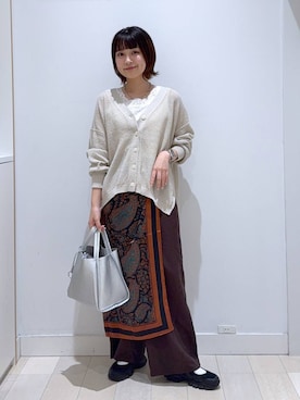 「LOWRYS FARM（ローリーズファーム）のアイテム（ストール/ショール）」を使った、mnk1018さん（レディース・158cm）の秋コーディネート