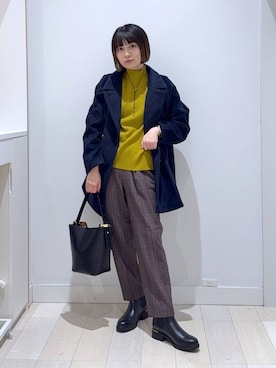 「アイテム（チェスターコート）」を使った、mnk1018さん（レディース・158cm・20代）の秋コーディネート