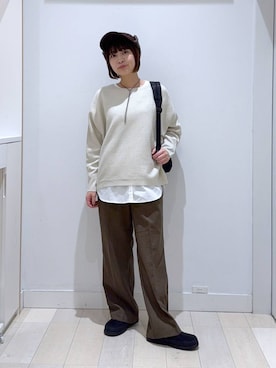 「GLOBAL WORK（グローバルワーク）のふわふわHugmeドルマンプルオーバー/595406（ニット/セーター）」を使った、mnk1018さん（レディース・158cm）の秋コーディネート