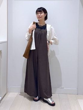 「GLOBAL WORK（グローバルワーク）のアイテム（オールインワン・サロペット）」を使った、mnk1018さん（レディース・158cm）の夏コーディネート