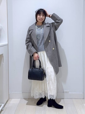 「おでかけ」｜「アイテム（チェスターコート）」を使った、mnk1018さん（レディース・158cm）の秋コーディネート